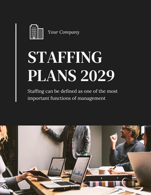 Free  Template: Black And White Simple Elegant Corporate Company Staffing Plans