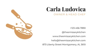 Black And Light Brown Simple Catering Business Card - Página 2