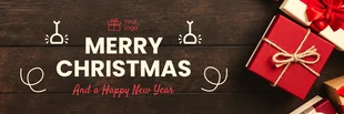 Free  Template: Brown Modern Classic Minimal Merry Christmas Banner