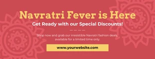Free  Template: Banner vermelho e amarelo de anúncios de desconto para o Navratri