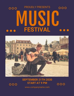 Free  Template: Lila Simple Musikfestival Flyer