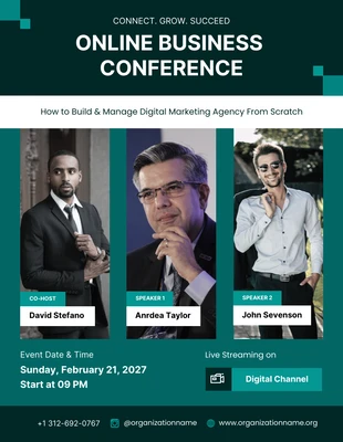 Free  Template: Online Business Conference Flyer Template
