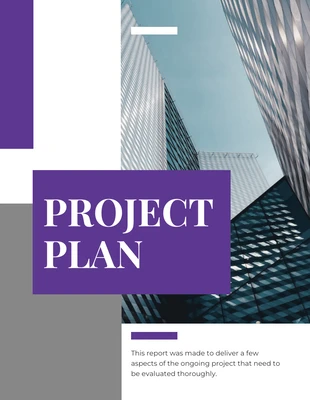 Free  Template: Plan de projet moderne audacieux blanc, violet et gris