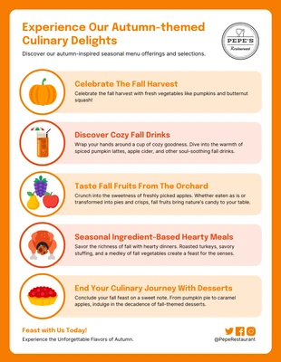 premium  Template: Experience Our Autumn-themed Culinary Delights
