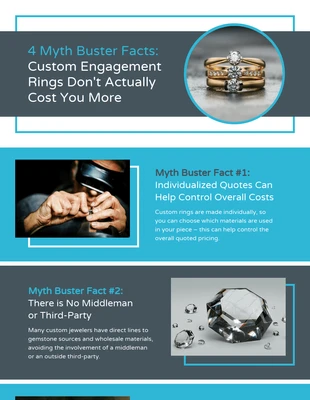 business  Template: Infográfico sobre os mitos dos anéis de noivado