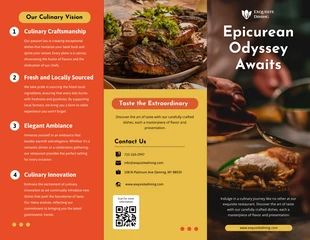 business  Template: Brochure à trois volets simple pour restaurant jaune et orange