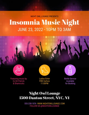 premium  Template: Night Lounge Music Party Flyer de evento