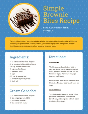 premium  Template: Einfaches Rezept für Brownie-Häppchen