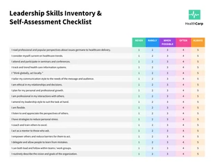 Free  Template: Inventaire des compétences en matière de leadership et liste de contrôle pour l'auto-évaluation