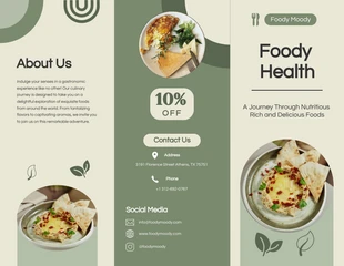 premium  Template: Broschüre über grüne und cremefarbene Lebensmittel