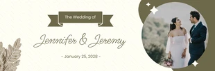 Free  Template: White and Green Minimalist Wedding Banner