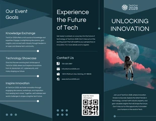 business  Template: Folheto com três dobras para eventos de conferência de tecnologia