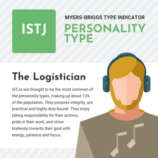 premium  Template: Postagem no Instagram sobre o tipo de personalidade ISTJ