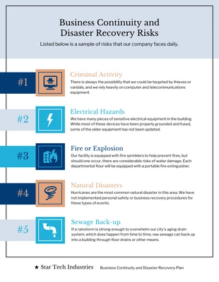Free  Template: Modelo de continuidade de negócios e recuperação de desastres