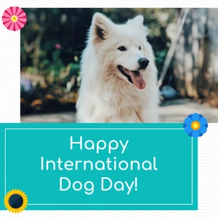 Free  Template: Simple Dog Day Instagram Post
