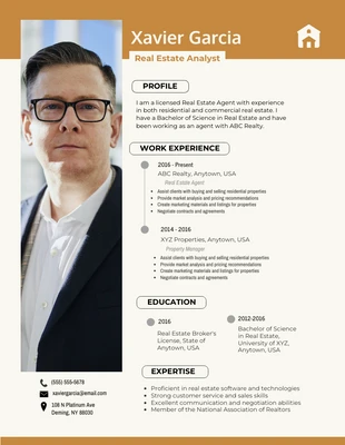 Free  Template: Beige And Brown Professional Real Estate Resume