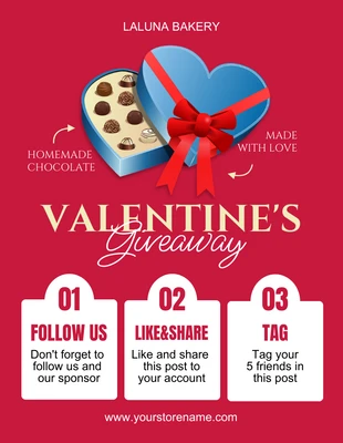 Free  Template: Red Modern Valentine Giveaway Flyer