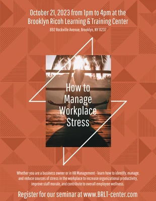 business  Template: Poster dell'evento A4 per la gestione dello stress sul posto di lavoro