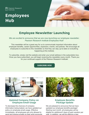 Free and accessible Template: Modèle de bulletin d'information pour les employés