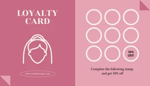 premium  Template: Carta fedeltà bellezza minimalista rosa