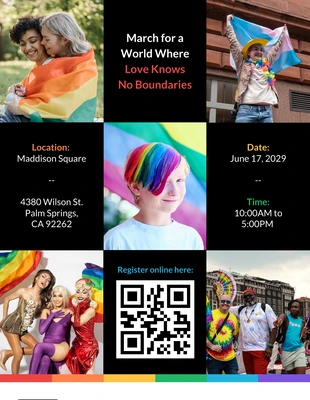 premium and accessible Template: ملصق مسيرة الفخر لحقوق المثليين