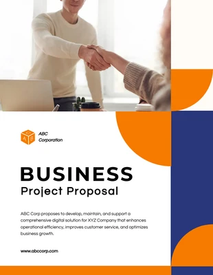 Free  Template: Blauer und orangefarbener Business-Professional-Vorschlag