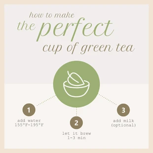 premium  Template: Postagem no Instagram sobre a xícara perfeita de chá verde