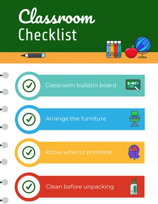 Free  Template: Checkliste für das Klassenzimmer