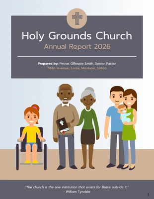 premium  Template: Illustrativer Jahresbericht der Kirche