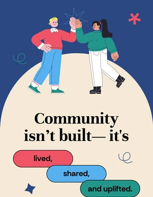 premium  Template: póster de citas motivadoras de colaboración comunitaria
