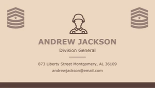 Light Brown Minimalist Illustration Military Business Card - page 2