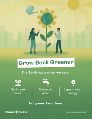 Free Template: Grow Green Earth Environmental Awareness Poster Template