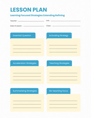 Free  Template: Light Blue and Yellow Lesson Plan