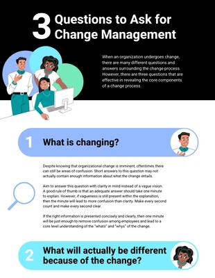business and accessible Template: Exemple de questionnaire sur l'infographie sur la gestion du changement
