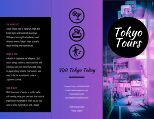 Free  Template: Tokyo Gradient Professional Travel Tri Fold Brochure