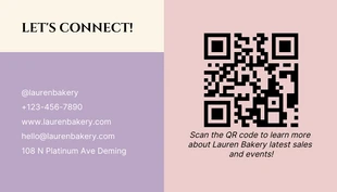 Light Yellow And Lilac Pastel Simple Bakery Business Card - Pagina 2
