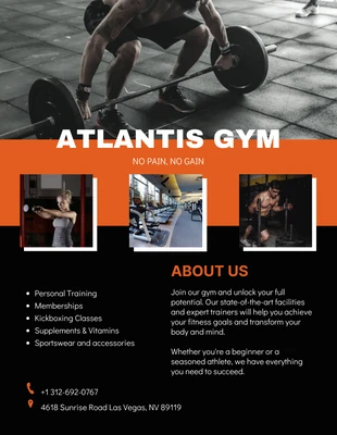 Free  Template: Black And Orange Gym Poster