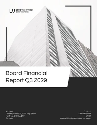 premium  Template: Board Financial Report Template