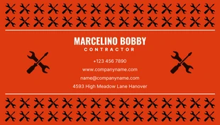 Red And White Professional Contractor Business Card - Seite 2