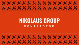 Free  Template: Red And White Professional Contractor Business Card