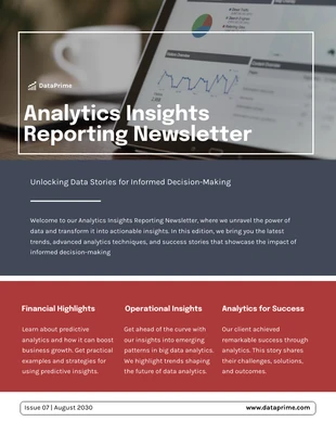 Free  Template: Analytics Insights Reporting Newsletter