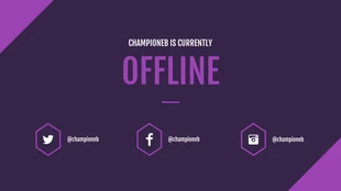 premium  Template: Banner do Twitch off-line com hexágono roxo