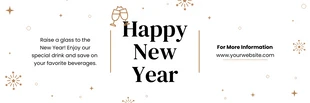 Free  Template: Promoção de bebidas com banner de ano novo em branco e marrom caramelo