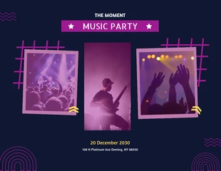 Free  Template: Black purple moment music party collage