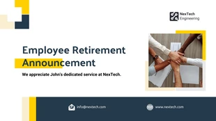 Employee Retirement Announcement Company Presentation - page 1