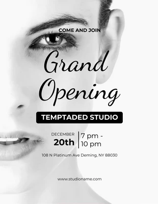 Black And White Grand Opening Flyer