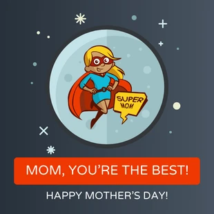 Free  Template: Postagem no Instagram sobre o Dia das Mães de super-heróis