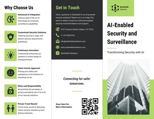 Free  Template: AI-Enabled Security and Surveillance C Fold Brochure
