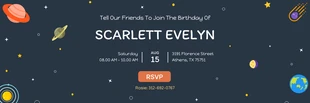Free  Template: Kid's Birthday Invitation Simple Illustrative Planet