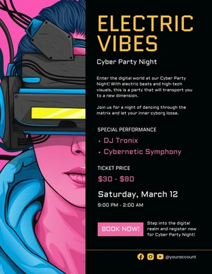 Black and Pink Electric Event Poster Template